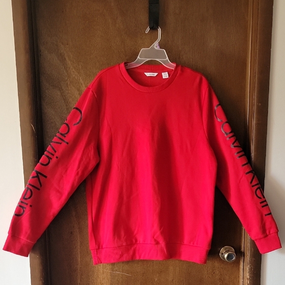 Calvin Klein Bold Red Crewneck Sweatshirt - Picture 1 of 5